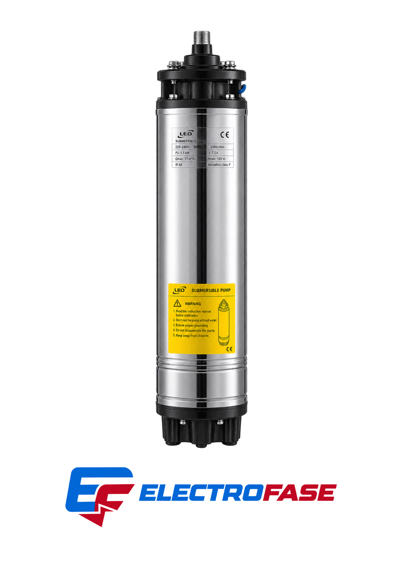 MOTOR SUMERGIBLE  30 HP-  6" CON CABEZAL DE ACERO INOXIDABLE 304, LLENADO DE AGUA,CABLE DE CONDUCTOR SIMPLE ,CABLE AWG 4 HILOS (380 V, 60 HZ, TRIFÁSICO)